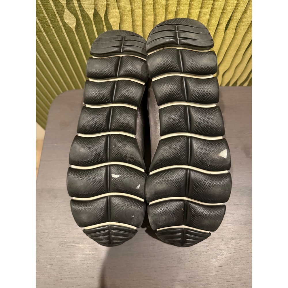 Prada Sport Silver Metallic Leather Black Neoprene Sock Sneaker Boots 10.5 40.5 - Picture 8 of 11